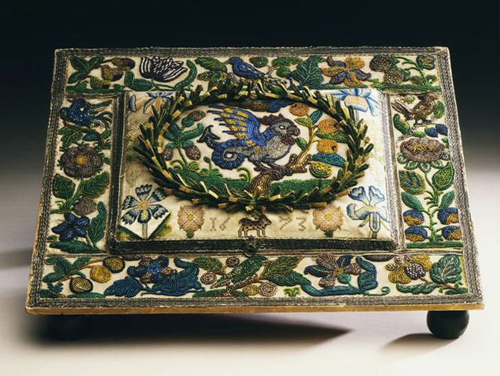 17th Century Beadwork Jewel Casket, collection of the V&A 